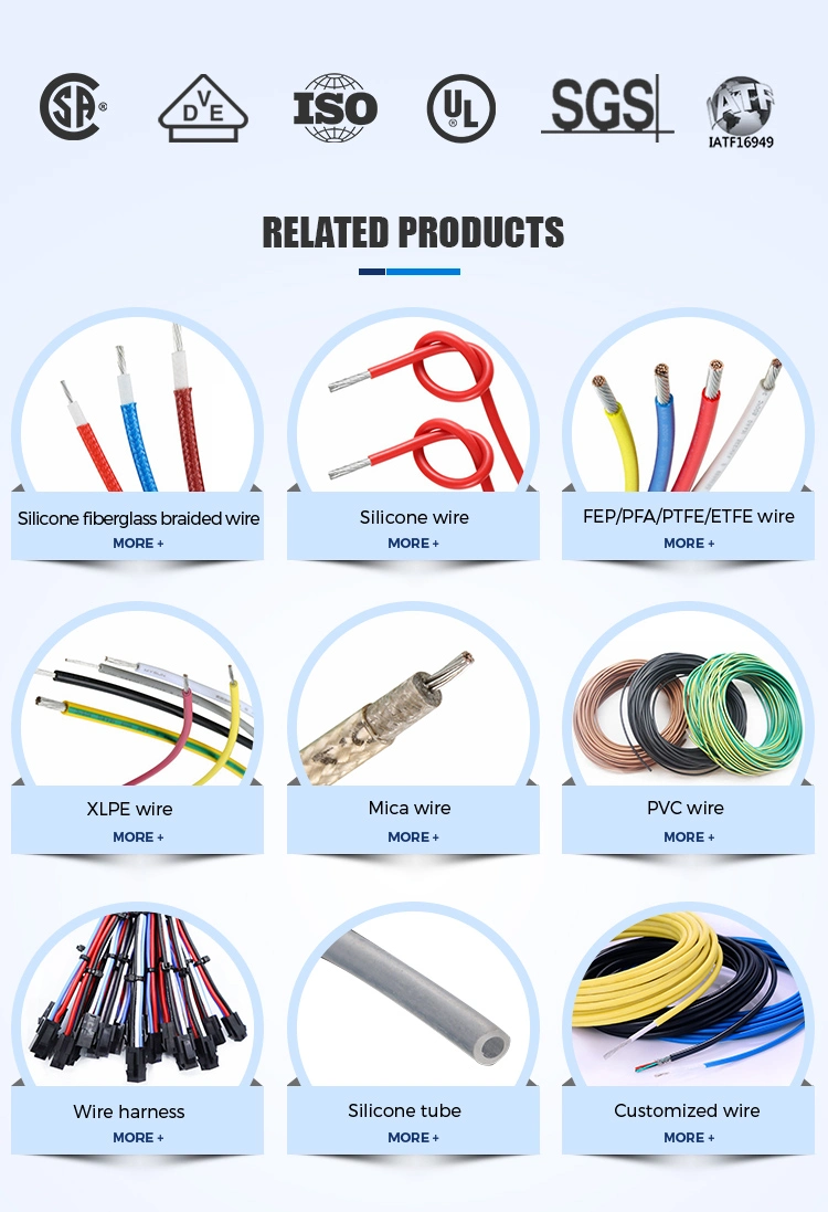 Hot Sale Flexible Silicone Rubber Wires 3122 22 20 18 16 Fiberglass Braid Insulation Tin-Plating