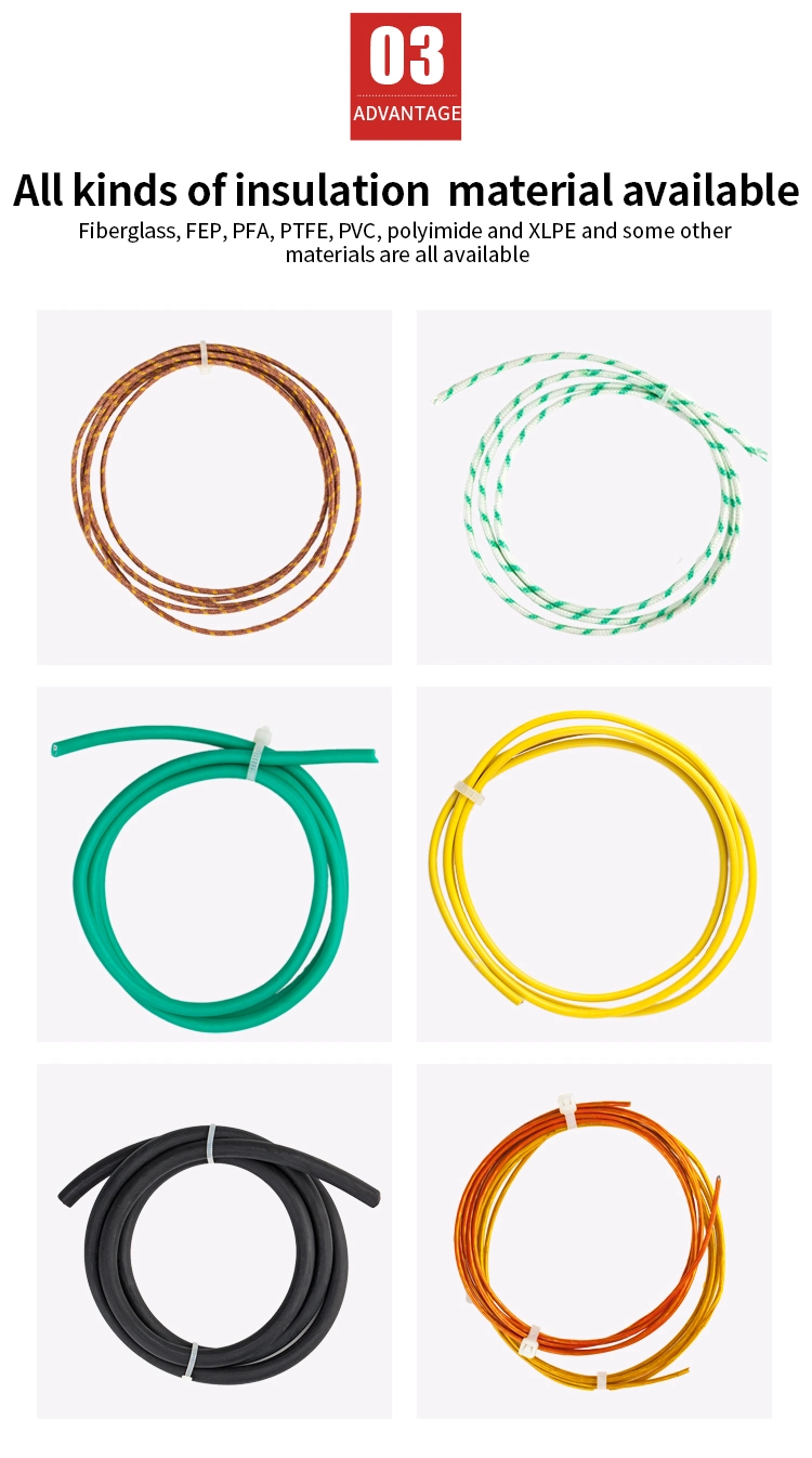 Micc High Quality Customized Colour FEP/PTFE/PFA/PVC/Fiberglass Insulation Type K, J, T, E, R Thermocouple Cable/Wire