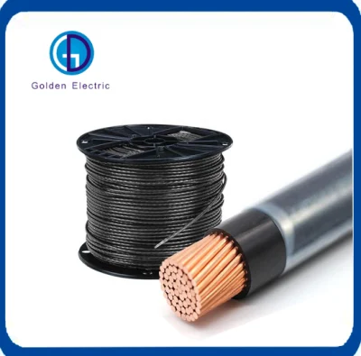 Black PVC Insulation Nylon Jacket Single Core 5.5mm 1/0 2/0 3/0 4/0 AWG Thhn Standard Copper Wire