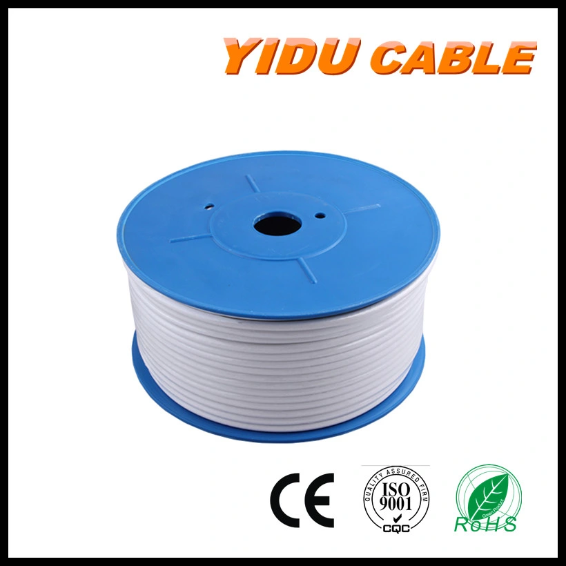 Lower Price 500FT Wire 305m Dual Shield 18AWG Wall Plate White Coax Satellite TV Rg59 RG6 Coaxial Cable